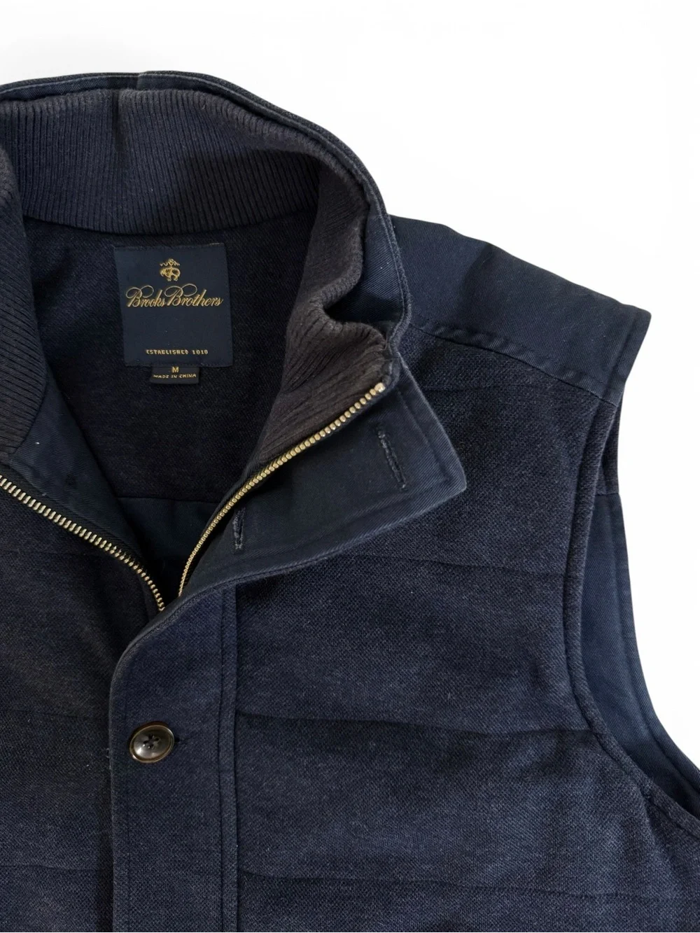 Brooks Brothers Navy Insulated Men’s Medium Button and Zip Lightweight Vest